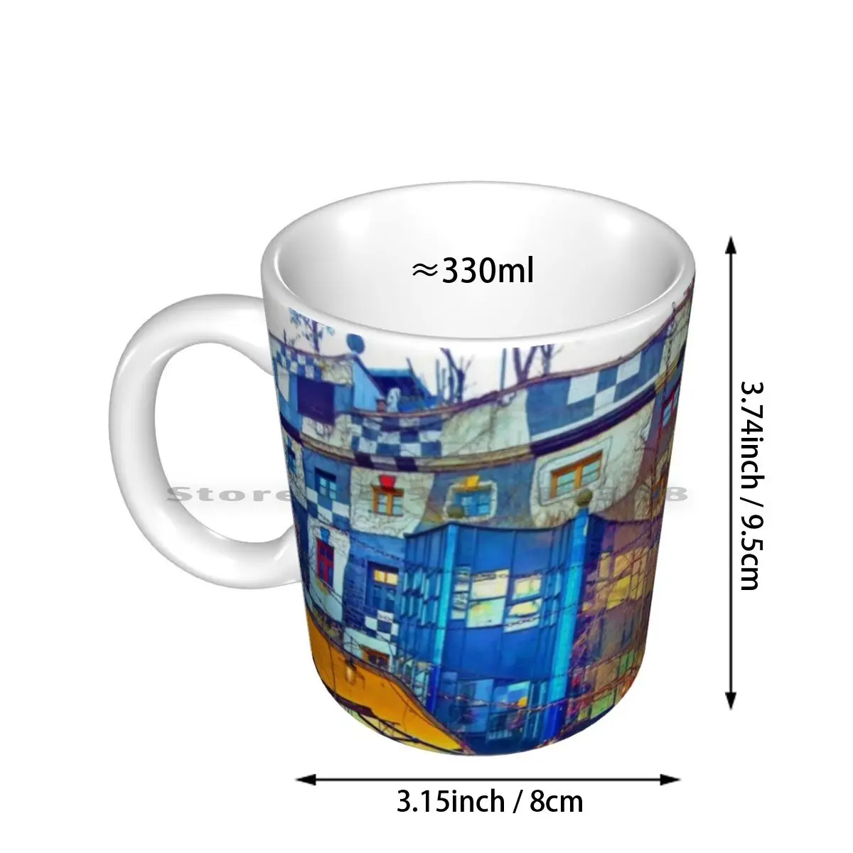 Hundertwasser Museum. Vienna. Austria Ceramic Mugs Coffee Cups Milk Tea Mug Hundertwasser Museum Vienna Austria Viena Wien