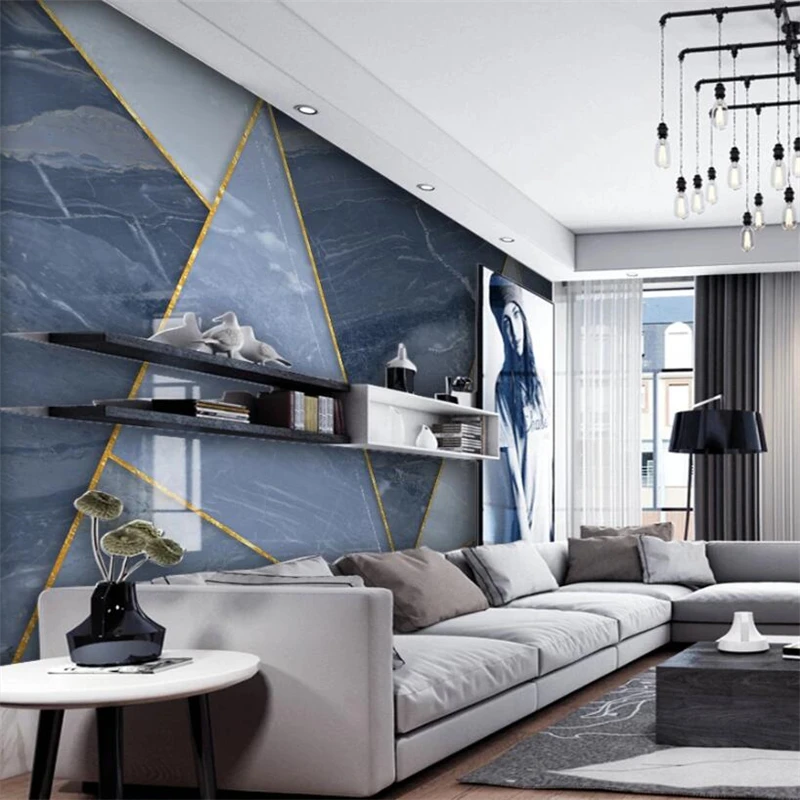 beibehang Customized large murals fashion decoration home modern abstract geometric marble background wall wallpaper