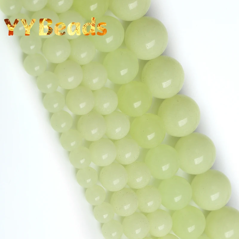 Natural Luminous Stone Glowing Glowing In The Dark Beads Round Loose Beads for Jewelry Making DIY Bracelet 6/8/10/12mm 15'' Inch