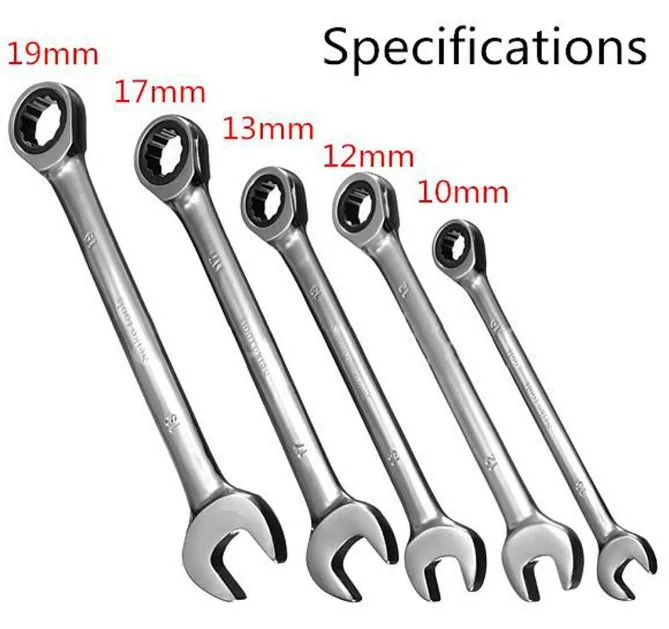 Ratchet wrench Metric Fine Tooth Gear Ring Torque and Socket Wrench Set Nut Tools for Repair