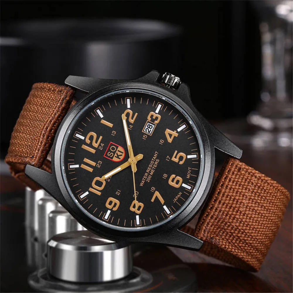 Couple Fashion Nylon Strap Analog Quartz Round Wrist Watch Watches Automatic Clock Waterproof Relogio Masculino Watch For Men