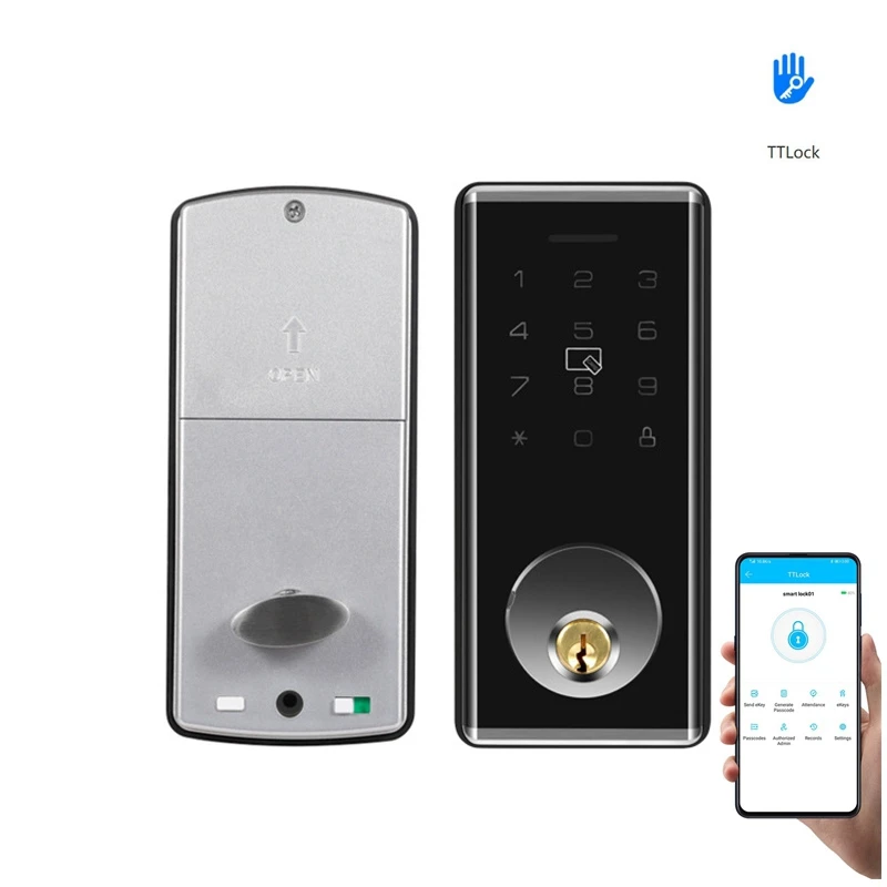 

Smart Password Lock Bluetooth Deadbolt Locks Keyless Door Entry Exterior Door Password IC Cards Door Lock Single Tongue