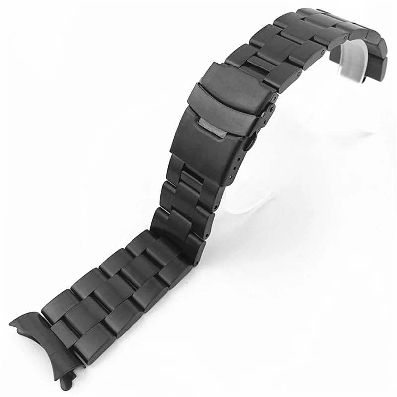 20mm 22mm Stainless Steel Watch Band Bracelets Curved end Replacement For SKX007 SKX009 SKX011 Black Silver Watchband