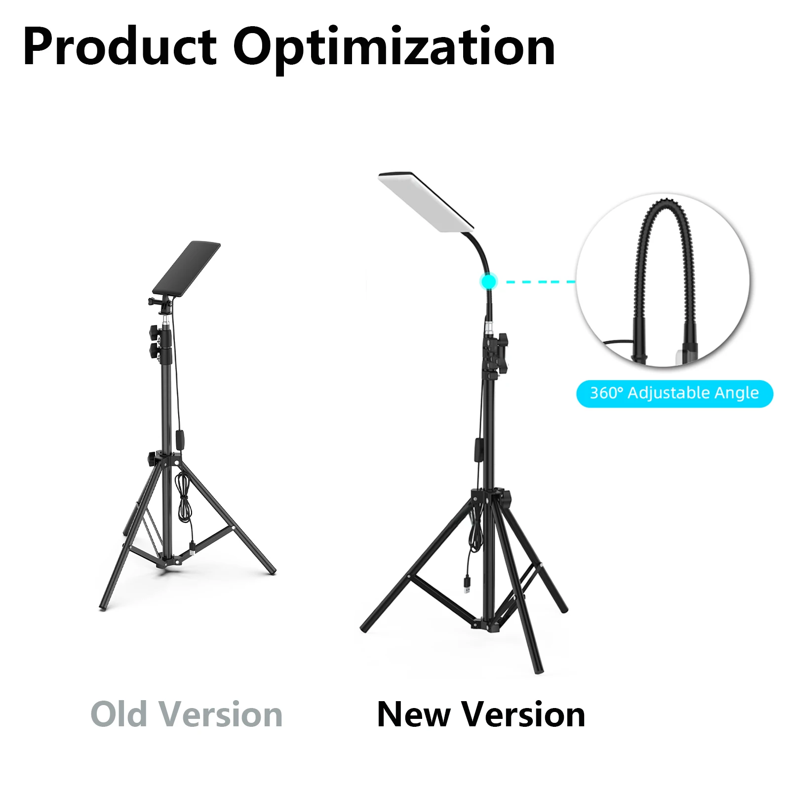 LED Selfie Fill Light Phone Camera Lamp with Telescopic Tripod Adjustable Height Photography Lighting Lamp for Live Video Show