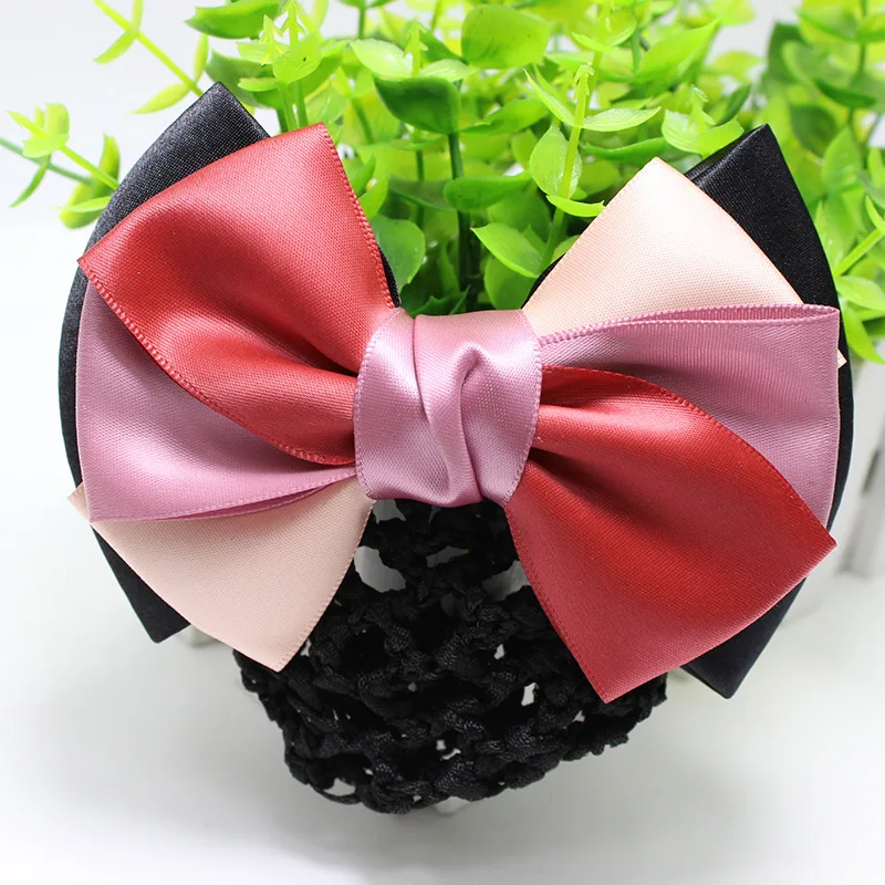 1PCS Girl Elastic Hair Bands Large Bowknot Hair Ties Ribbon Net pocket Bow Hair Rope Elastic Women Headwear Hair Accessories