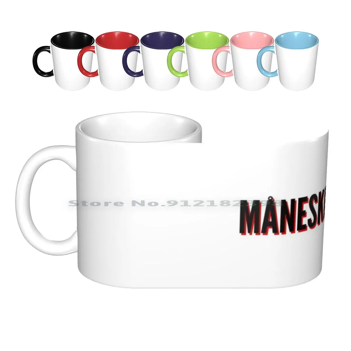 Maneskin-Band Name Black On Red Ceramic Mugs Coffee Cups Milk Tea Mug Maneskin Zitti E Buoni Damiano Thomas Ethan Italy Italian