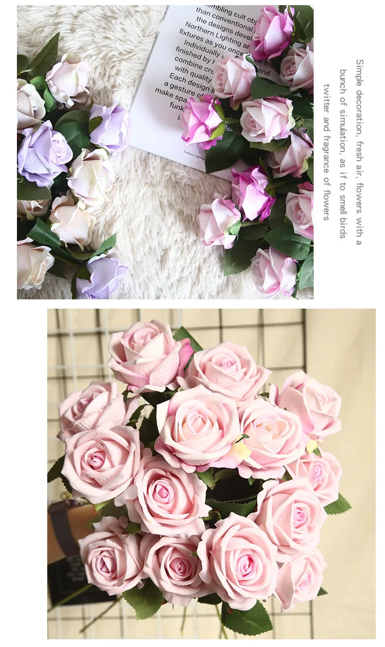 10 Stück Künstliche Blumen Halloween Seidenrosen Lange Zweige Bouquet Hochzeit Heim Zimmer Outdoor Deko Pflanzen DIY Zubehör Geschenke – Detail 7