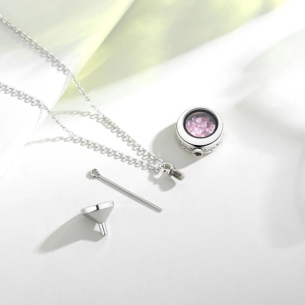 يودورا جديد 925 فضة التعميم الحرق التذكاري جرة 11 لون كريستال ستون قلادة قلادة مجوهرات الأزياء تذكارية