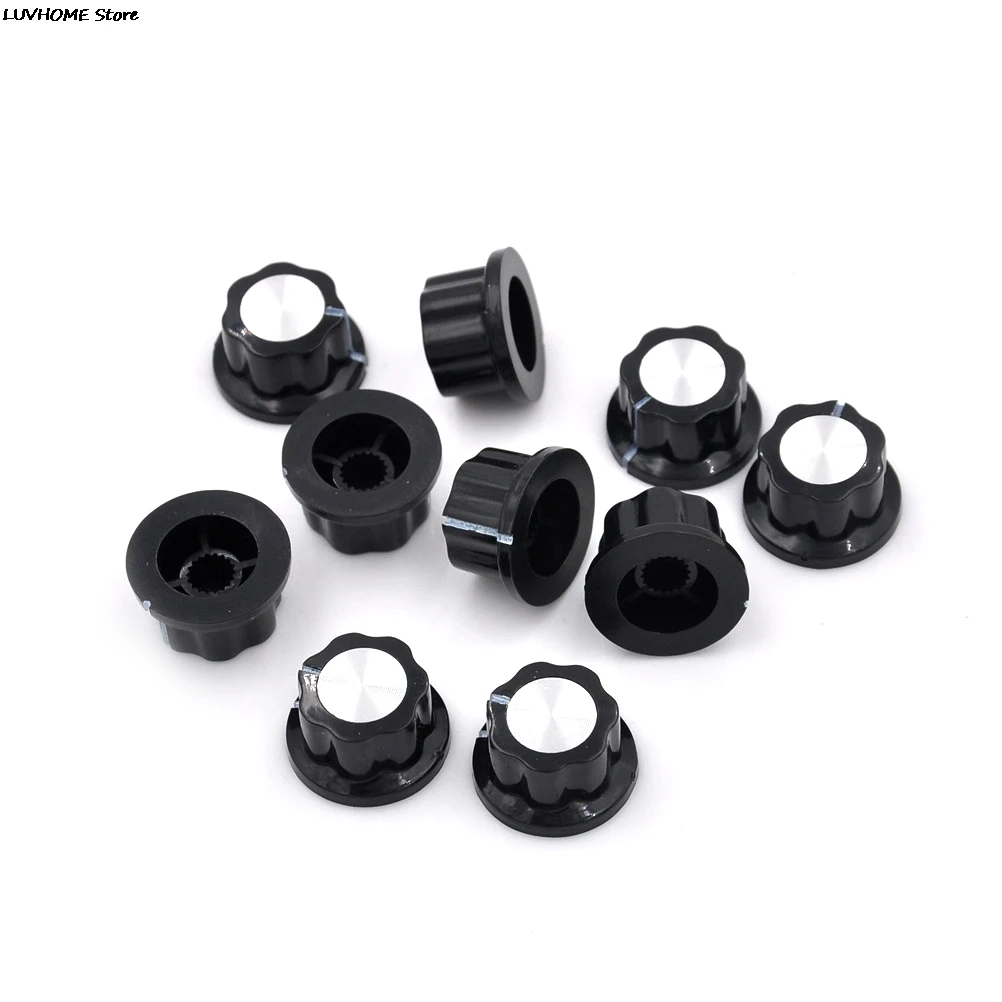 10pcs Black MF-A01 Bakelite Potentiometer Potentiometer Knob Cap Diameter 20MM