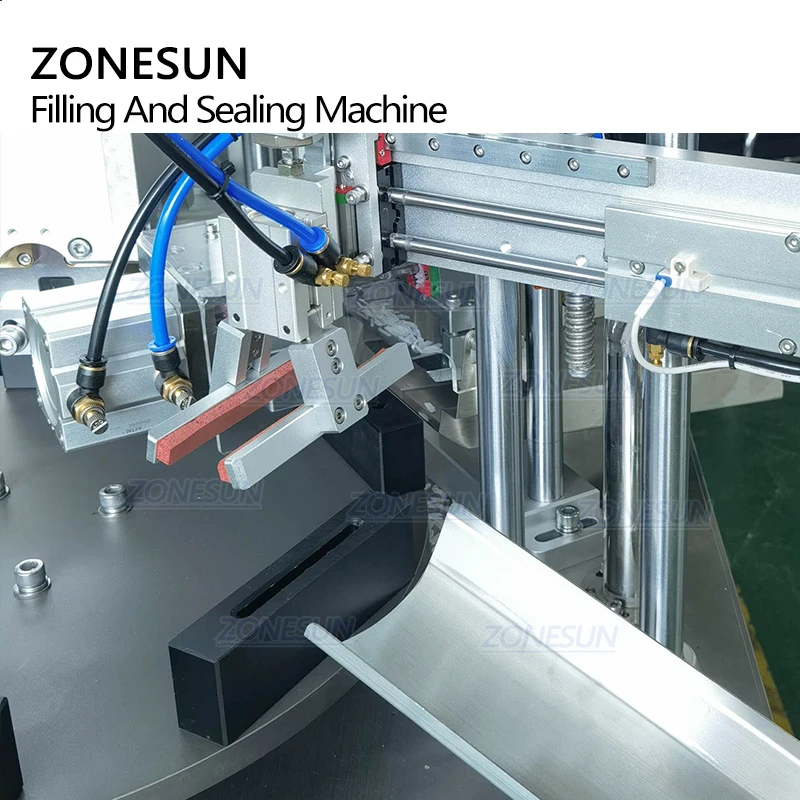 ZONESUN – pompe automatique rotative à 5 têtes en céramique, bandes de Lotion à dosage unique, compte-gouttes en plastique, Machine de remplissage et de scellage
