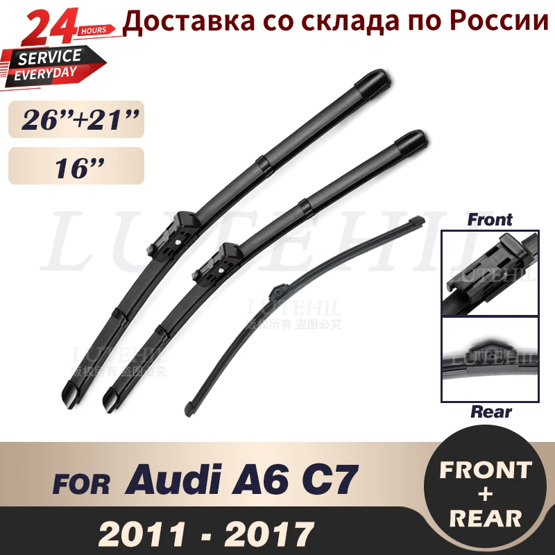 Wiper Front Rear Wiper Blades Set For Audi A6 C7 2011 2012 2013 2014 2015 2016 2017 Windshield Windscreen Window 26