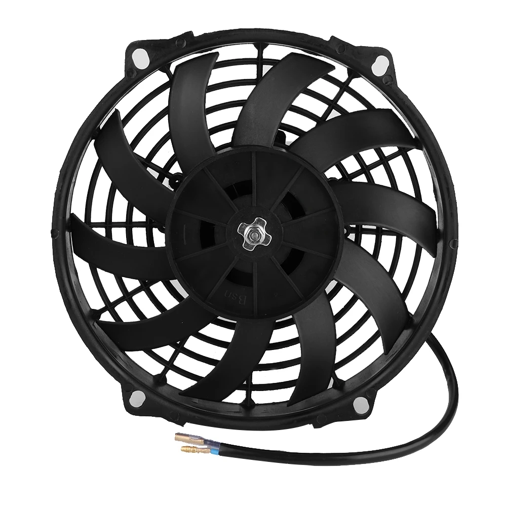 Universal Cooling Fan 24V 9in Car Curved Blade Air Conditioner Condenser Electric Cooling Fan for Car Truck Eengineering Van ABS