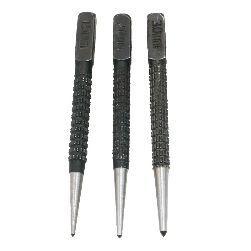 3Pcs High-carbon Steel Center Punch Set 10.1cm Non Slip Center Punch For Alloy Steel Metal Wood Marking Drilling Tool