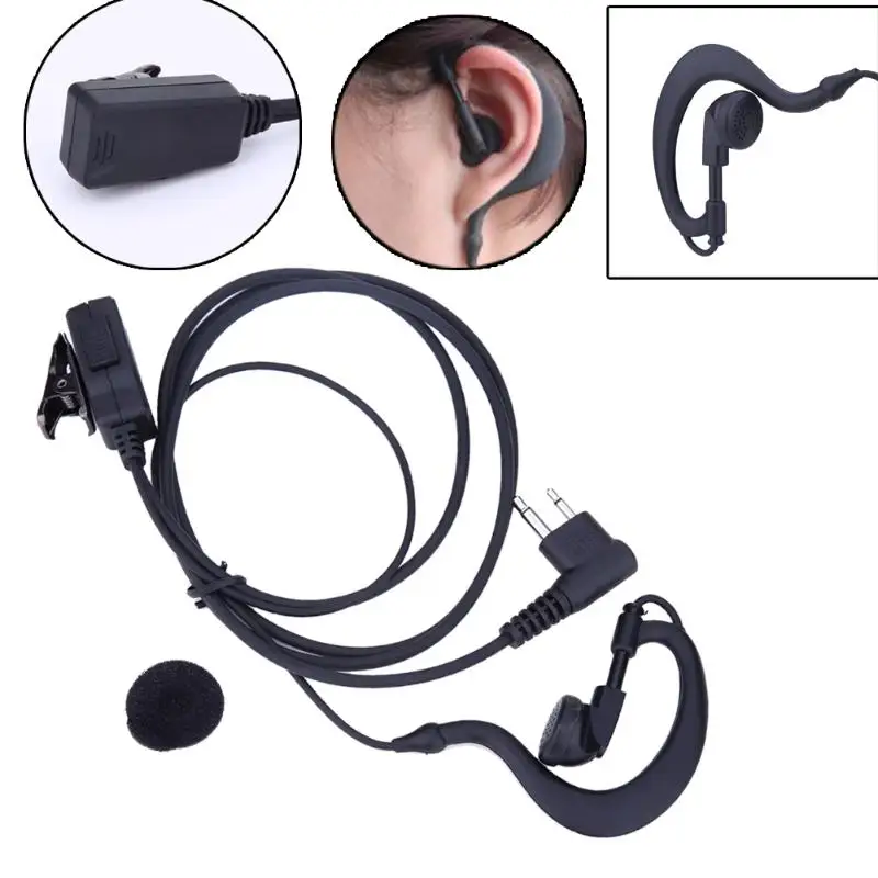 1M 2 Đầu Tai Nghe Tai Nghe Mic PTT Cho Motorola Đài Phát Thanh CB CP88 CP040 CP100 CP110 XV1100 XV2100 AXV5100 XU1100 Bộ Đàm