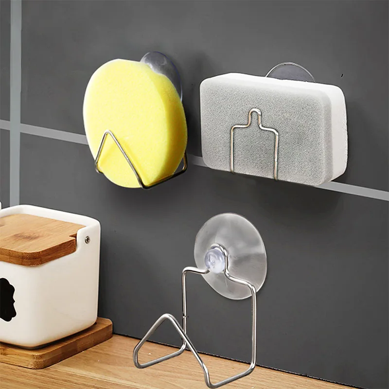 Houseeker-estante de drenaje de acero inoxidable, ventosa, paño de limpieza, estante, escurridor de platos, soporte de esponja, fregadero, accesorios de cocina