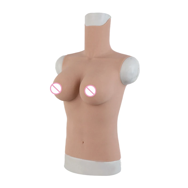 KnowU C Cup Silicone Breast Forms Half-body Suit Fake Boobs For Cosplay Transgender Drag Queen