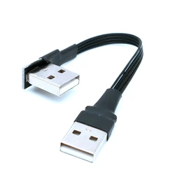 Super Flat flexible USB 2.0 A Male to Male 90 Angled Extension Adaptor cable USB2.0 male to male right/left/down/up