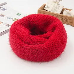 Bufanda de punto de círculo grueso para mujer, pañuelo de redecilla de anillo acrílico sólido, pañuelo cálido y grueso, moda de invierno, 2023
