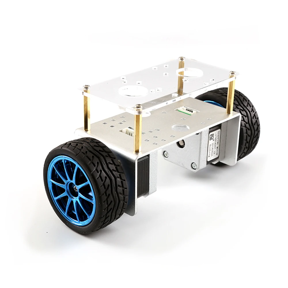 2WD metalowe równowagi inteligentny podwozie samochodu 2-koła aluminium Robot ze stopów rama koła 65mm 42 silnik krokowy DIY zabawki dla Arduino