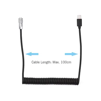 Andoer USB-C 電源線,適用於 Blackmagic Pocket Cinema Camera BMPCC 4K/6K 轉 USB Type-C 彈簧線 10 最佳銷售 戲院配件 - №2