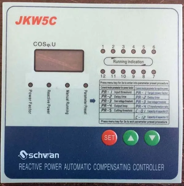 JKL5CF 10 step 380V automatic power factor regulator  relay  with transformer supply power capacitor bank