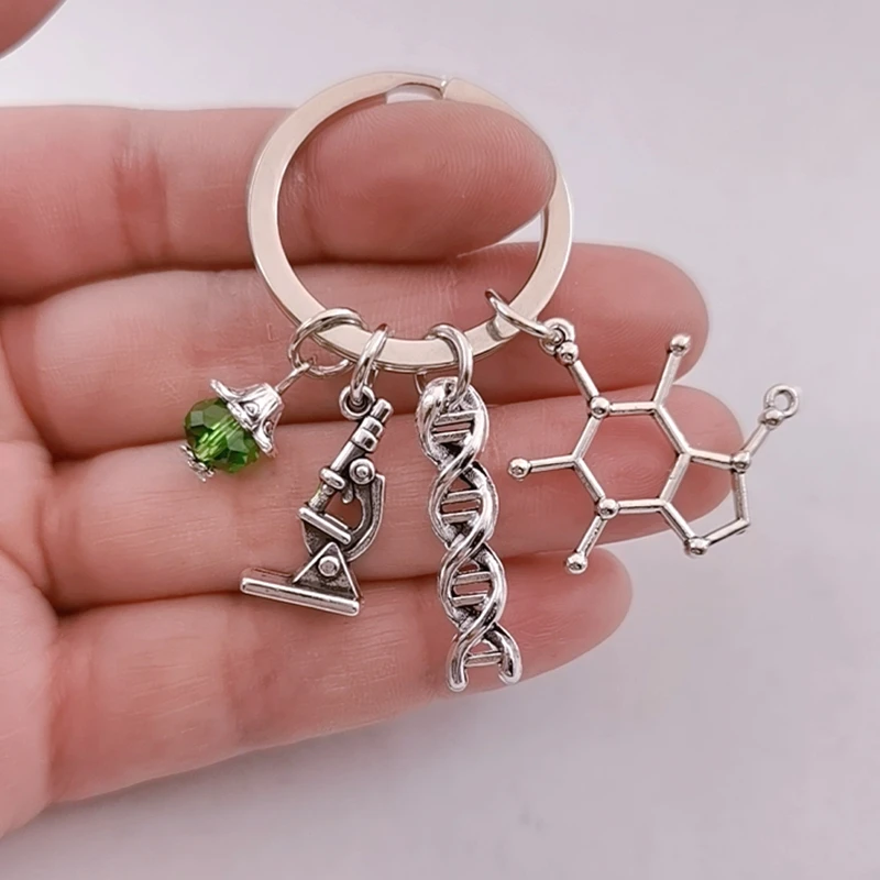 NEW Science Jewelry Microscopes DNA Doctor Pendants Neuron Key Chains Anatomy Neurology Biology Key Ring Gift