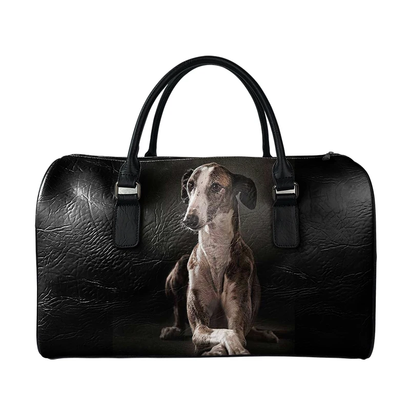 Noisydesigns Men Business Travel Handbags Women High Quality Leather Casual Duffle Bag Sac De Office Greyhound Custom Dropship