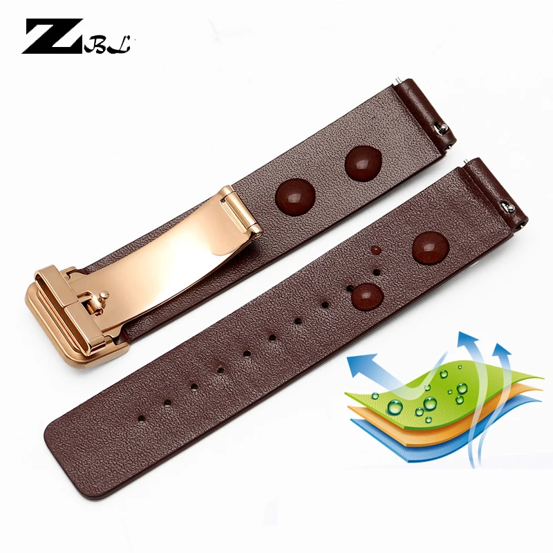 Quick Release Soft Calf Leather Strap Striped Watch Band for HUAWEI B2 B3 B5 B6 Series smart 15mm 16mm 18mm Leather Strap