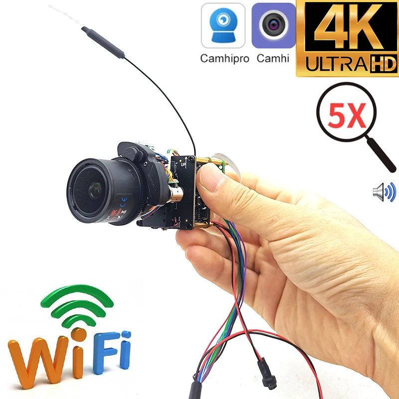 

5X 4K 8mp Wifi Ip Camera Module MX415 Starlight Sensor Motorized 2.7-13.5mm Optical Zoom Auto Focus SD Card Slot Camhipro