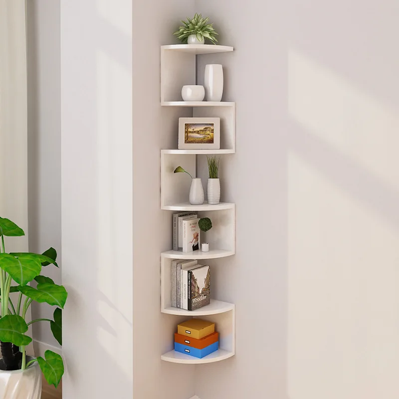 Wall Shelf Wall Corner Bookshelf on The Wall Triangle Shelf Wall Hanging Corner Partition Wall Corner Decorative Bookshelf