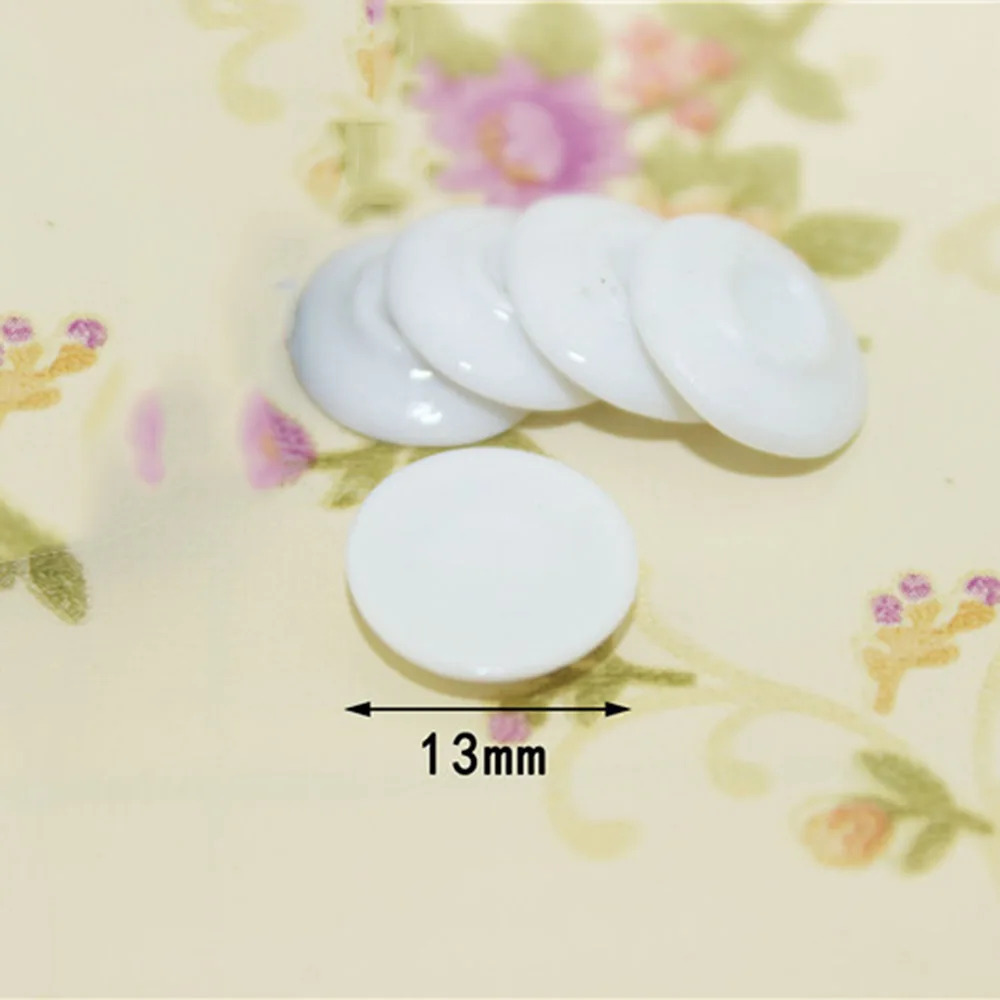 3Pcs 13mm 1/12 Dollhouse Miniature Accessories Mini Ceramic Food Plate Simulation Kitchen Dish Model for Doll House Decoration