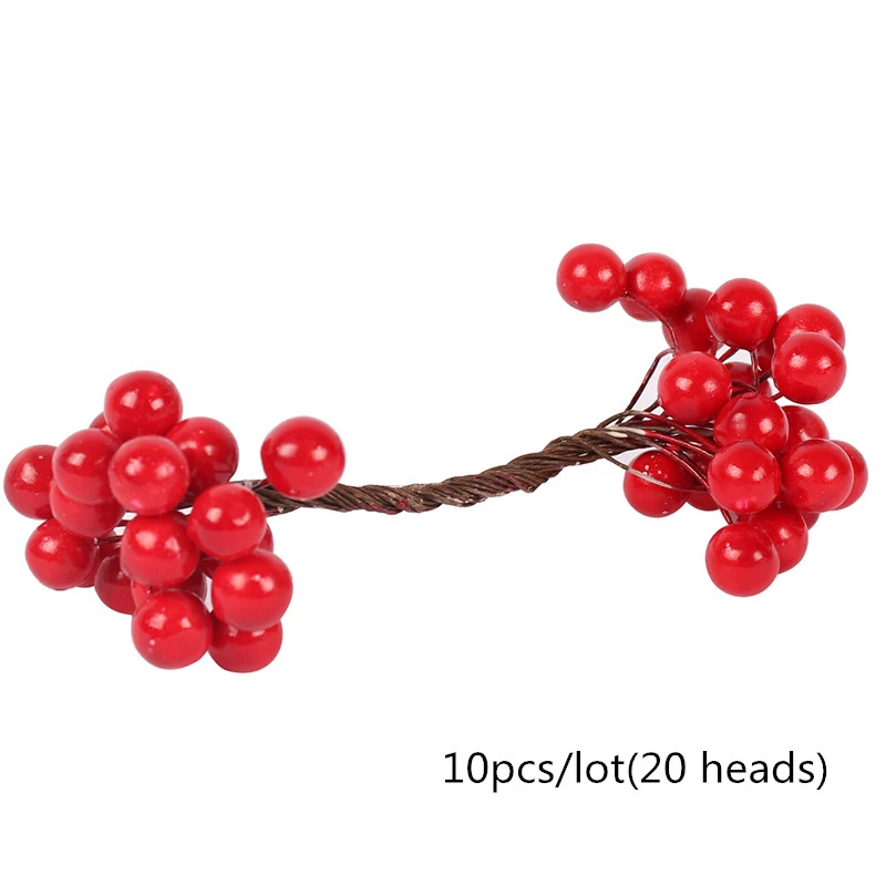 5/10/12Pcs Mini Künstliche Blume Obst Staubblätter Kirsche Weihnachten Kunststoff Perle Beeren für Hochzeit DIY Geschenk box Dekoriert Kranz – Detail 18