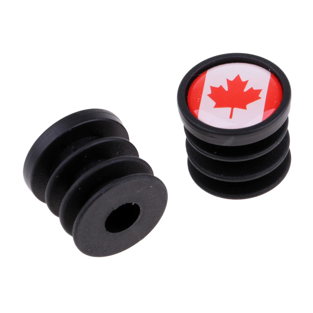 1 Pair Bicycle National Flag Handlebar End Plugs For MTB Mountain Road Bike Bicycle Grips Parts - 22mm Dia