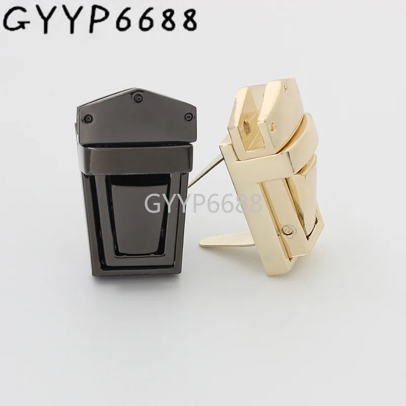 5sets 21*34mm high quality rectangle shape metal lock for woman handbags press lock factory purse hardware