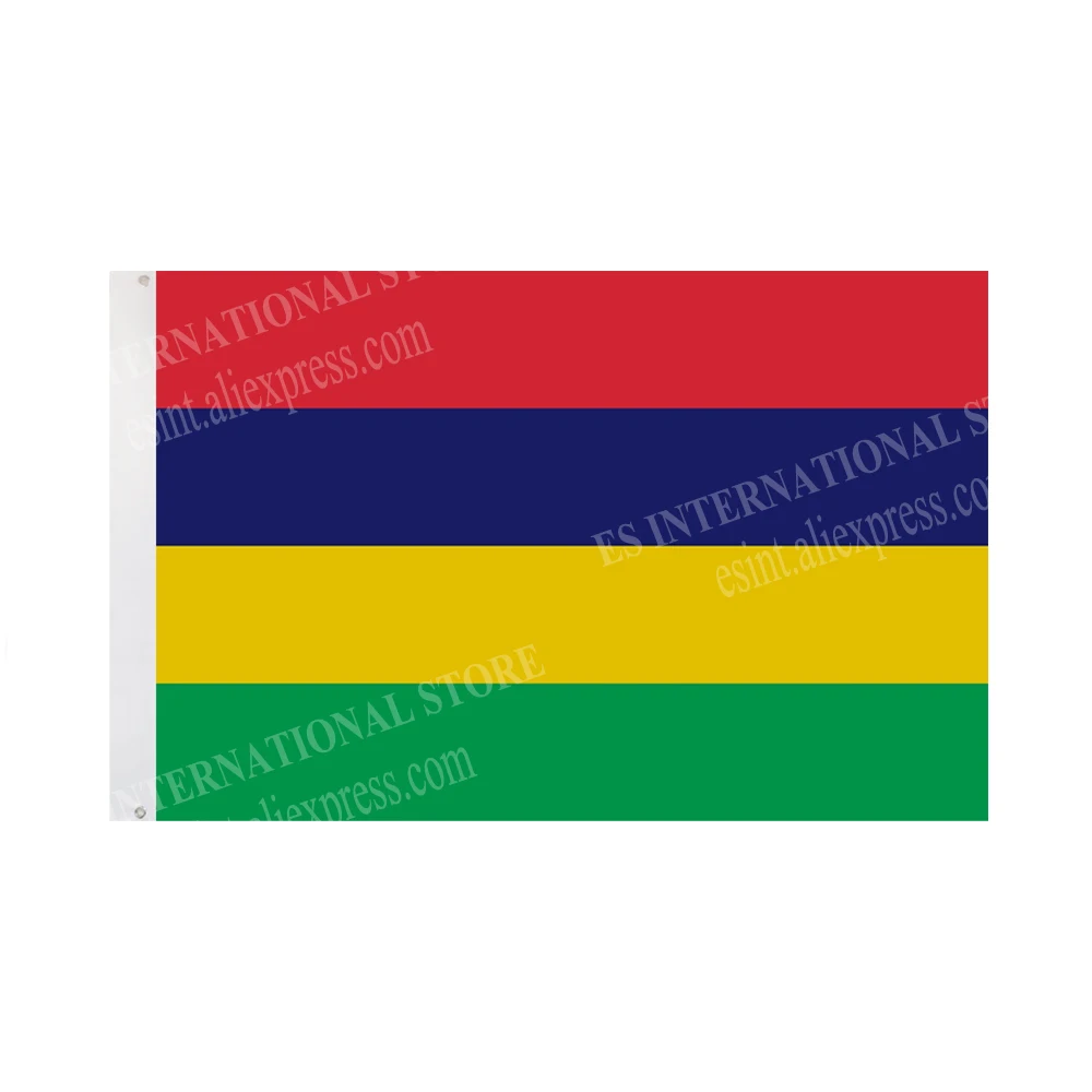 Mauritius Flag National Graphic Custom Printed Hanging Banner Design Outdoor Polyester Shaft Cover Grommets 3X5FT 90X150CM