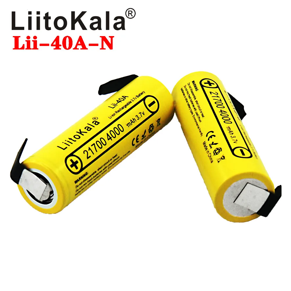 LiitoKala Lii-40A 21700 4000mAh akumulator li-ni 3.7V 40A do wysokiego rozładowania Mod / Kit 3.7V 15A moc + DIY Nicke