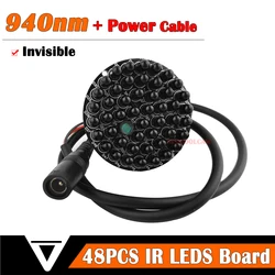 NEOCoolcam Invisible 940nm No Red Exposure at night 48pcs Black IR LEDs Infrared Light Board for IR Illuminator CCTV Accessories