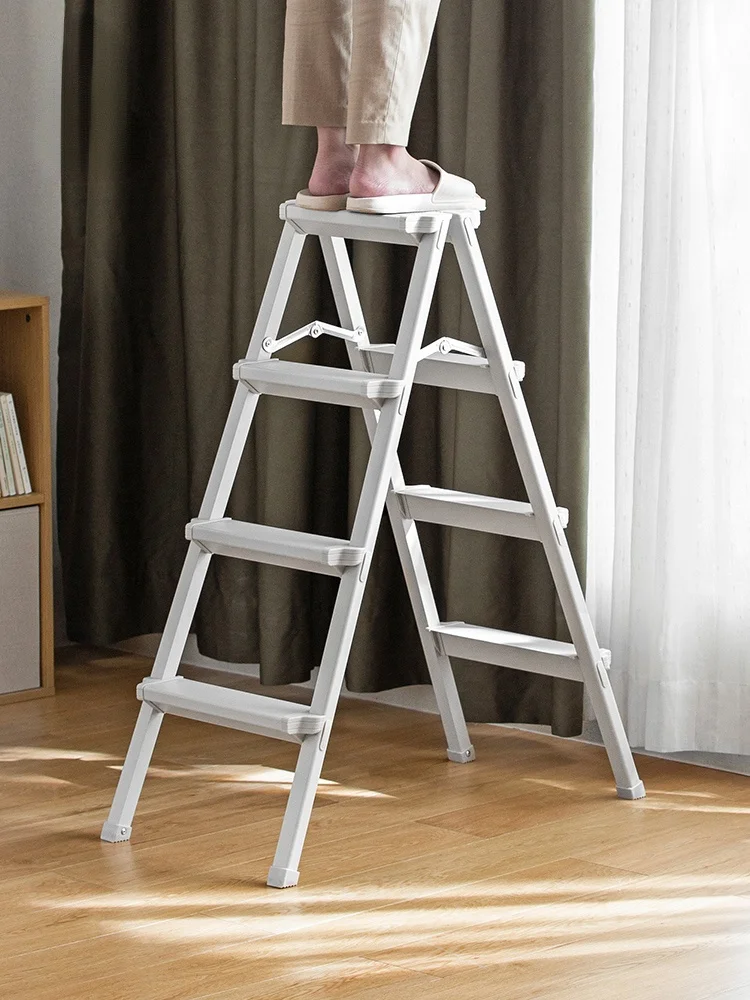 Folding Stair Household Indoor Herringbone Ladder Thickened Three Or Four Steps Lightweight Aluminum Alloy Step Ladder