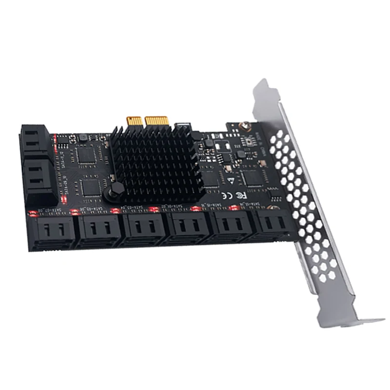 Chi a Mining Riser PCIE SATA PCI-E Adapter 16 Port SATA Controller PCI Express X1 to SATA3.0 6Gbps Interface Rate Expansion Card