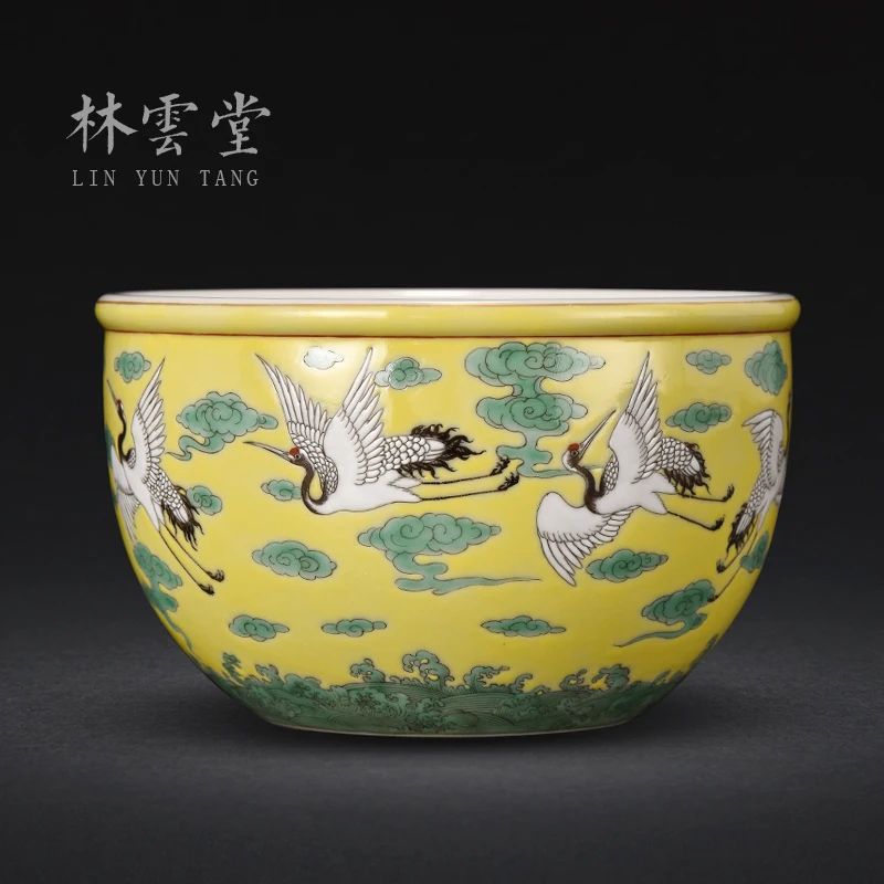 Yuntang jingdezhen tea by hand wash yellow crane water, after the writing brush washer high-grade tea tea accessories