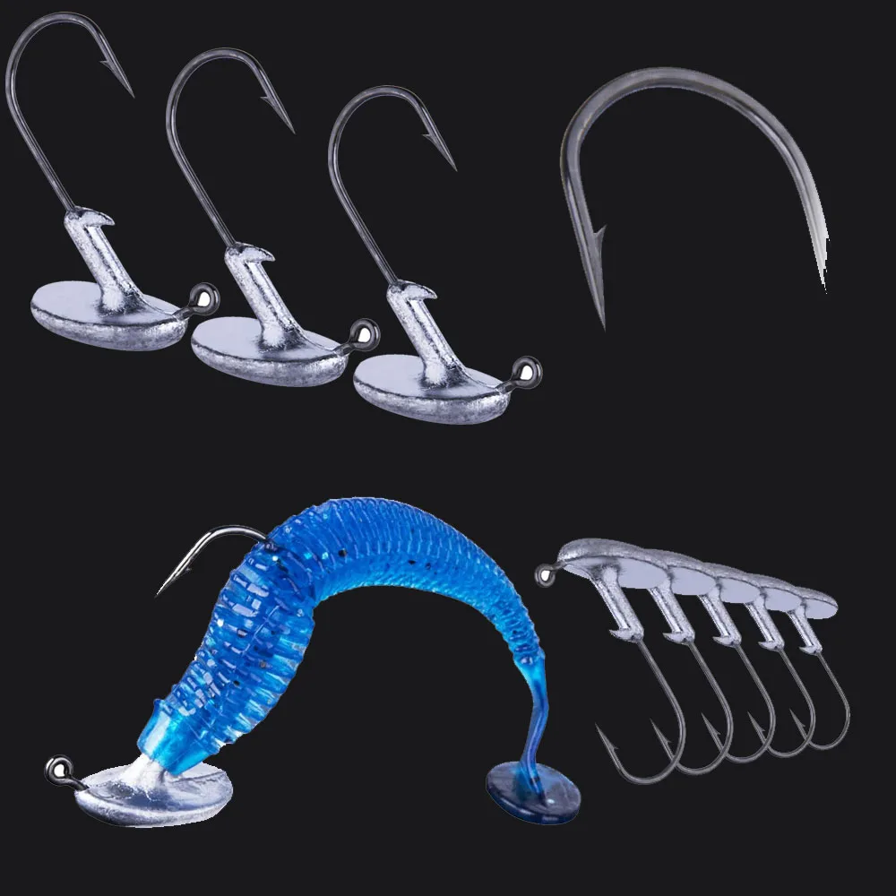 10 Stück/Set, 3,5 g, 5 g, 7 g, 10 g, 14 g, Jig-Köpfe, Angelhaken mit Gewicht, Angelhaken, der nicht im Gras hängen bleibt, für weiche Köder. – Detail 3