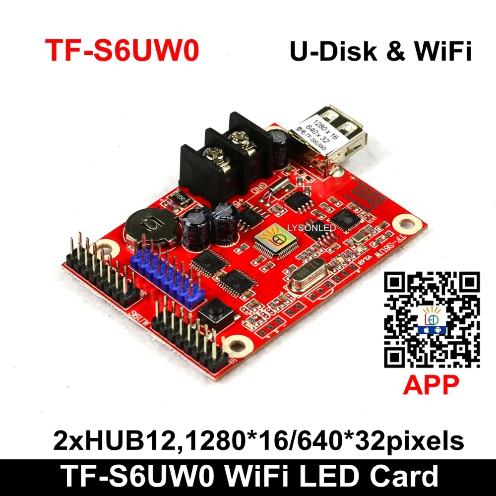 Tarjeta de Control USB WIFI TF-S6UW0 P4.75 P10 controlador de señal de Panel de módulo LED adecuado para un solo doble Color