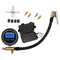 Car Air Tire Inflator Digital Pressure Gauge with Air Chuck & Hose