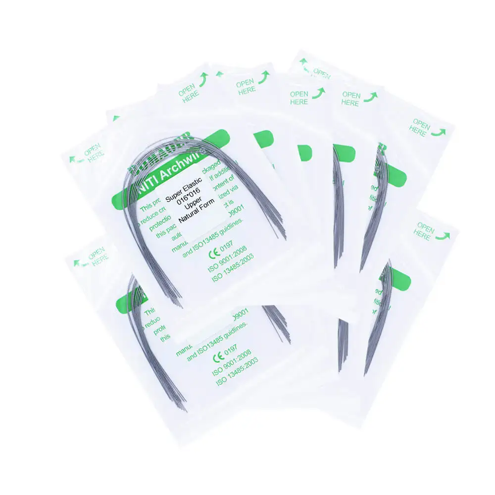 Orthodontic Rectangular Arch Dental Wire 10 Packs Niti Archwire Super Elastic Natural Dentist Materials Dentistry Correction