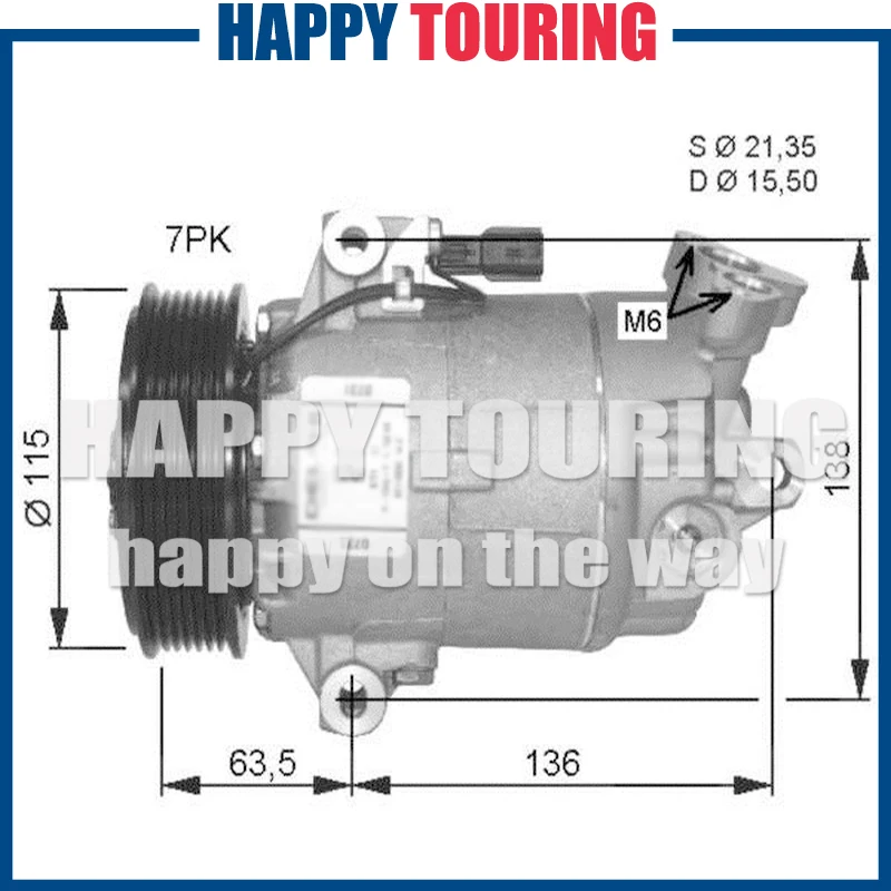 

A/C Compressor For NISSAN X TRAIL T31 2.0TD Diesel 07-13 92600JD700 92600JD70B 92600JD71A 92600JD71B 92600JD73A 92600JD74A