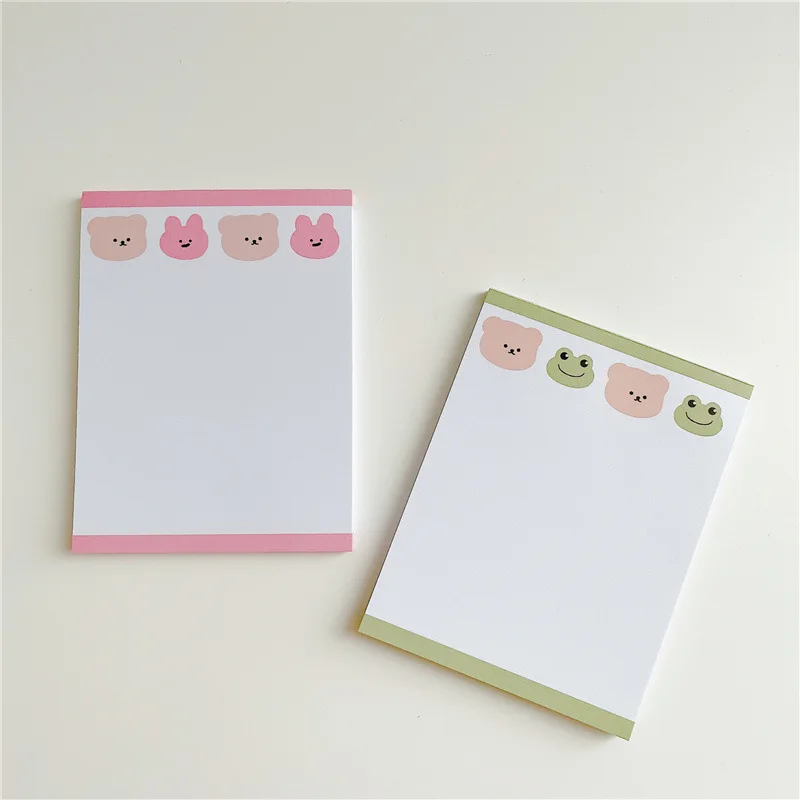 Cute Animal Bear Rabbit Memo Pad Decoration Note Paper Planner To Do List Message Notepad Stationery School Office Supplies