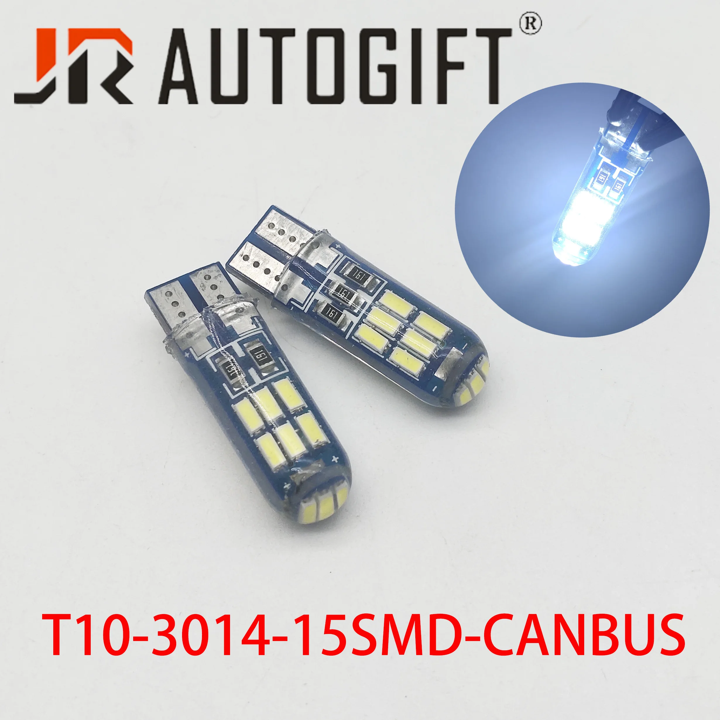 

100 Pcs 168 194 LED Canbus W5W High power T10 3014 15smd License Plate Light Led Reading Lamp Parking Lights Lamp 12V White