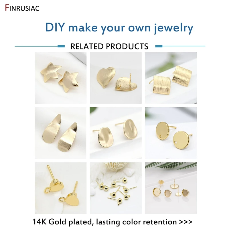 925 Silver Needle 14K Gold Plated Twisted Circle Earrings Material DIY Jewelry Pearl Drop Earrings Making Findings