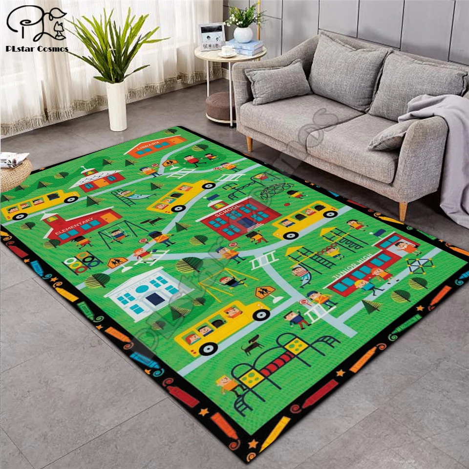 

Crawling mat Fantasy fairy Cartoon Kids Play Mat Board Game mat map Large Carpet for Living Room Cartoon Planet Rugs Maze -11