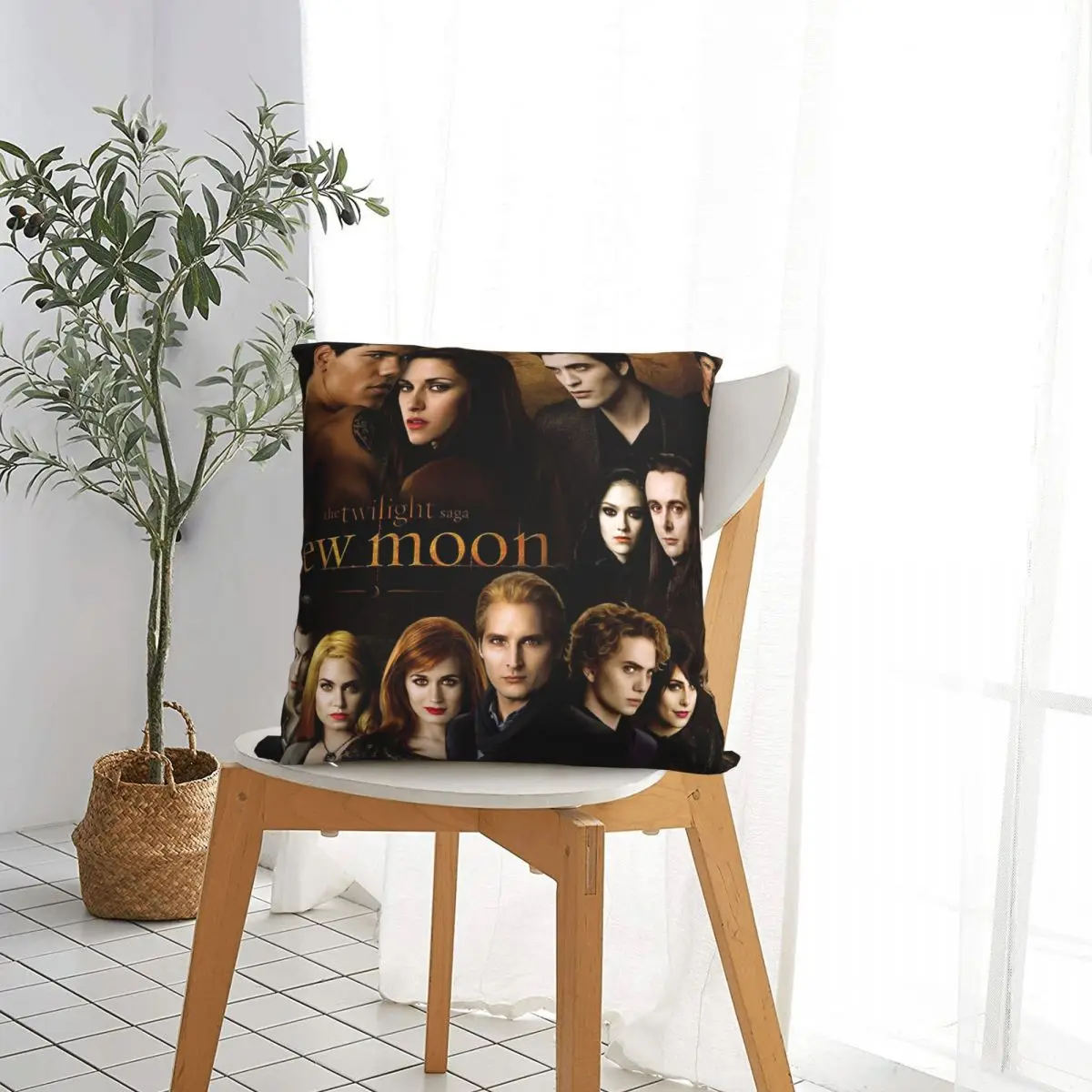 Edward Bella Jacob Black Square Pillowcases Couch The Twilight Saga Breaking Dawn Cushion Case Cute Throw Pillow Case 40*40